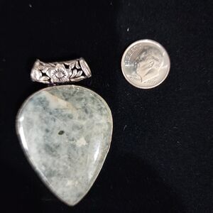 Moss Prehnite Pendant